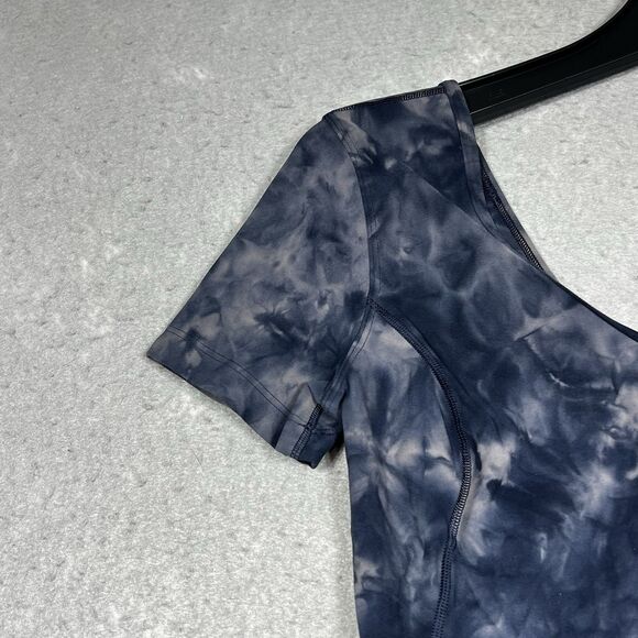 Lululemon Align Tee Size 6 Navy Blue Tie Dye Shirt Short Sleeve NWT $74 Active - Picture 3 of 11